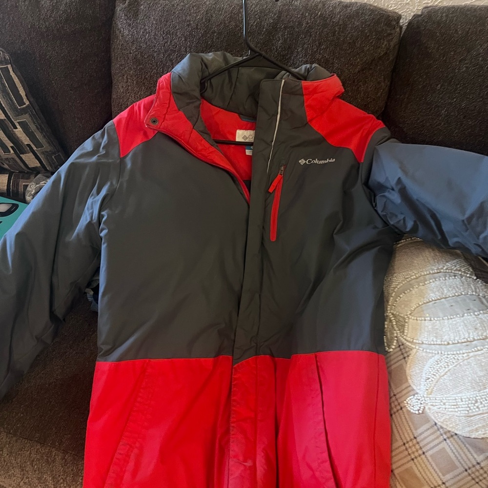 Columbia Kids Puffer Jacket in Red and Gray